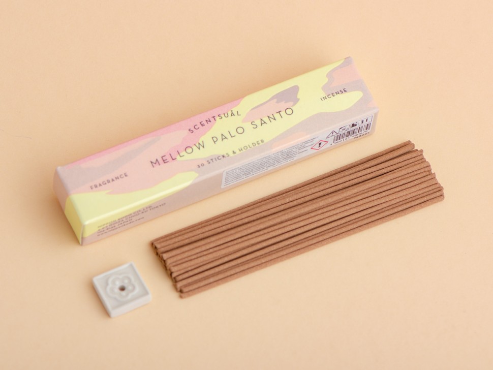 Японское благовоние Scentsual Calm Palo Santo (Пало Санто), 30 штук + подставка