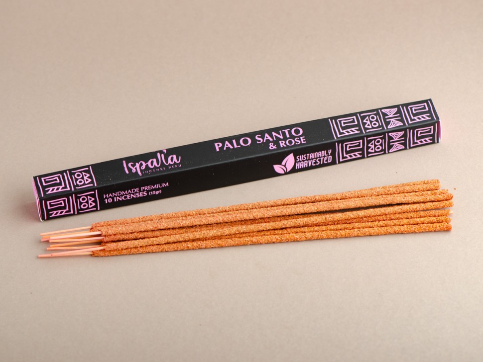 Благовоние ISPALLA Пало Cанто и Роза,  10 палочек (15 г.)