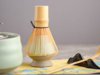 Набор посуды для маття #49, 550 мл., тяван керамика, глазурь, часен, тясаку, подставка для часена, полотенце, ситечко, подставка для тясаку.