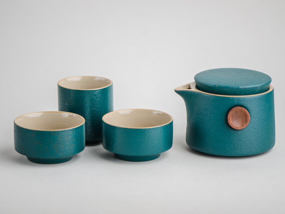 Набор посуды походный #169, керамика, 4 предмета.