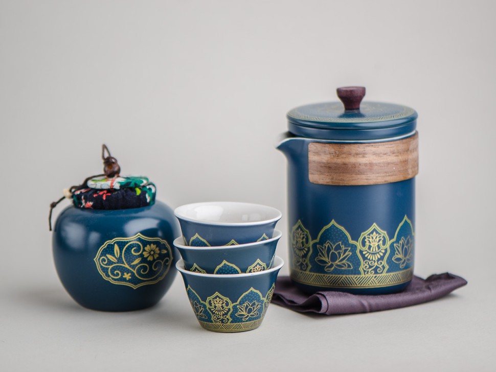 Набор посуды походный #168, керамика, 5 предметов.