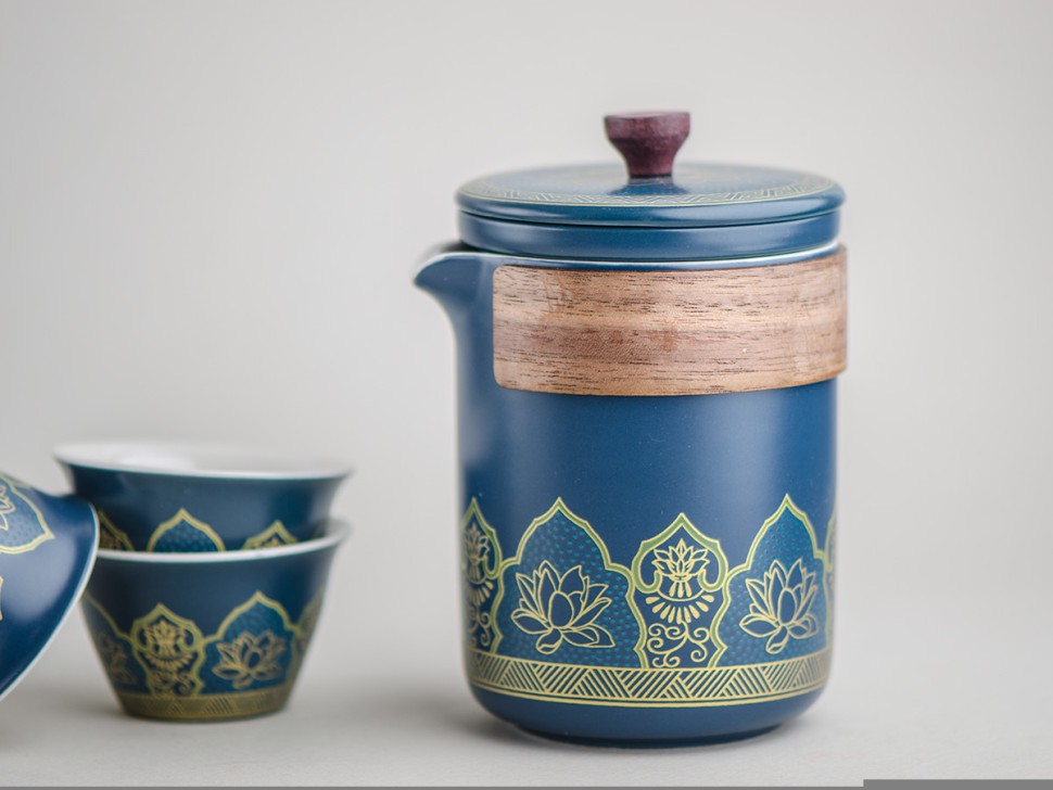 Набор посуды походный #168, керамика, 5 предметов.