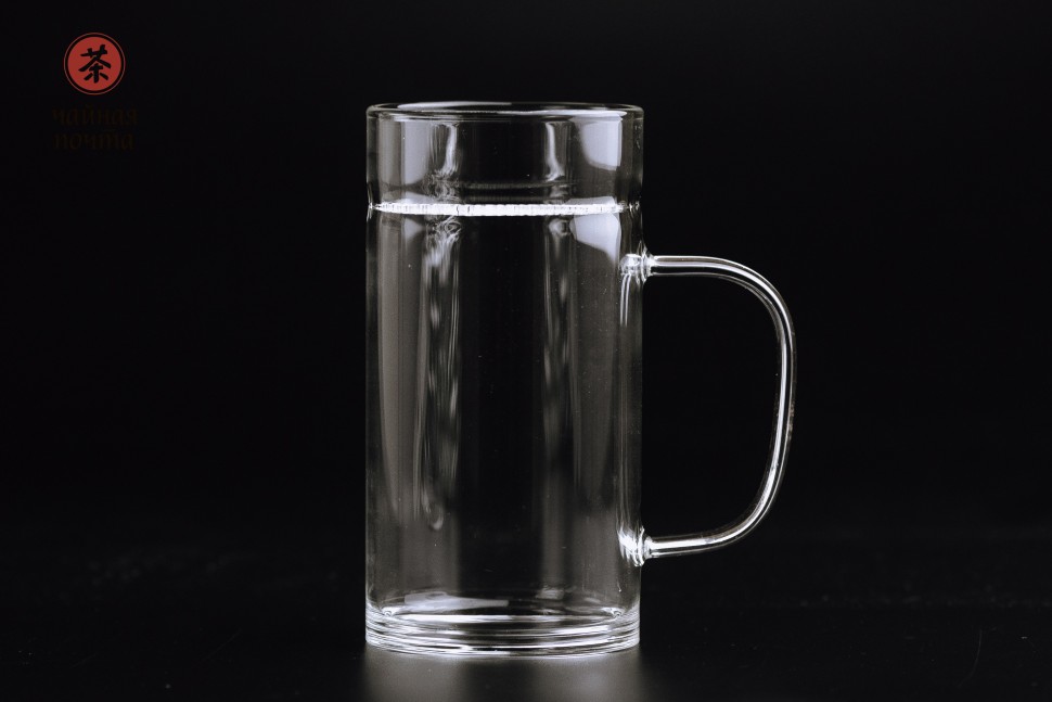 Супер кружка для сидения за компом #1 (стакан с ситом), до сита 280 мл., полный 345 мл. стекло.