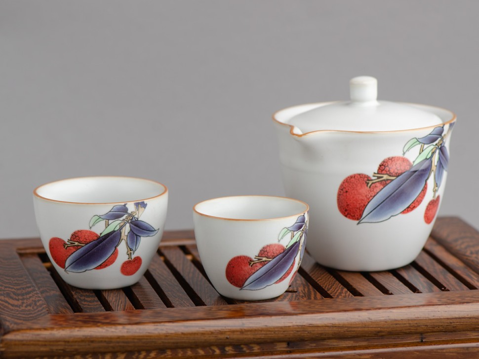 Набор посуды походный #155, керамика Жу Яо, 3 предмета.