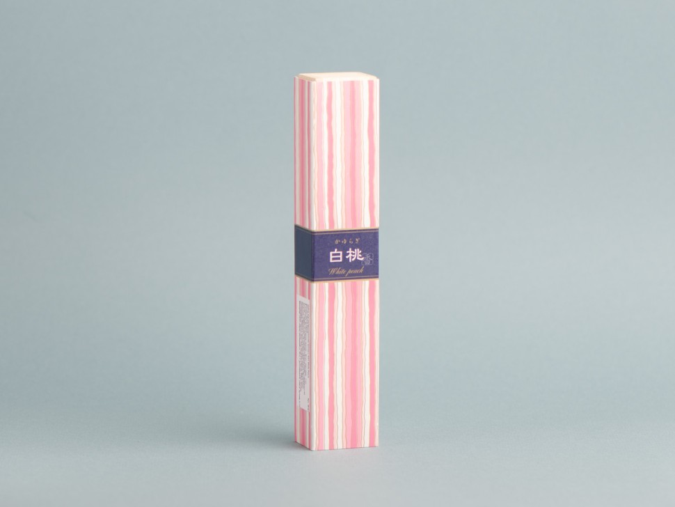 Японское благовоние KAY White Peach (Белый Персик), 40 штук, подставка