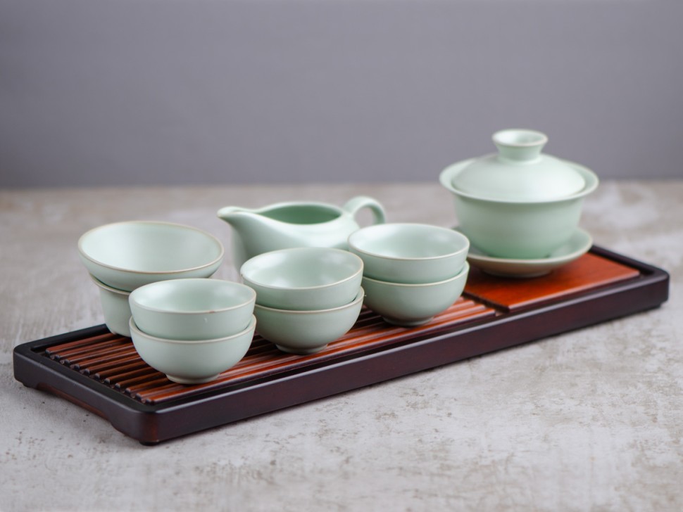 Набор посуды #163, керамика Жу Яо, 9 предметов