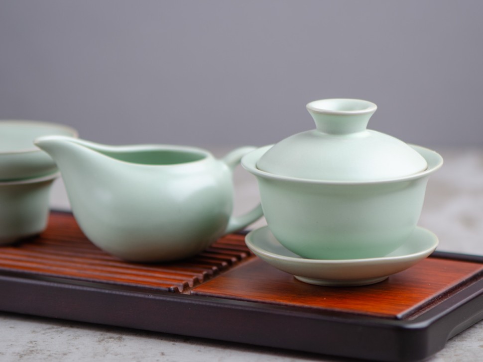 Набор посуды #163, керамика Жу Яо, 9 предметов