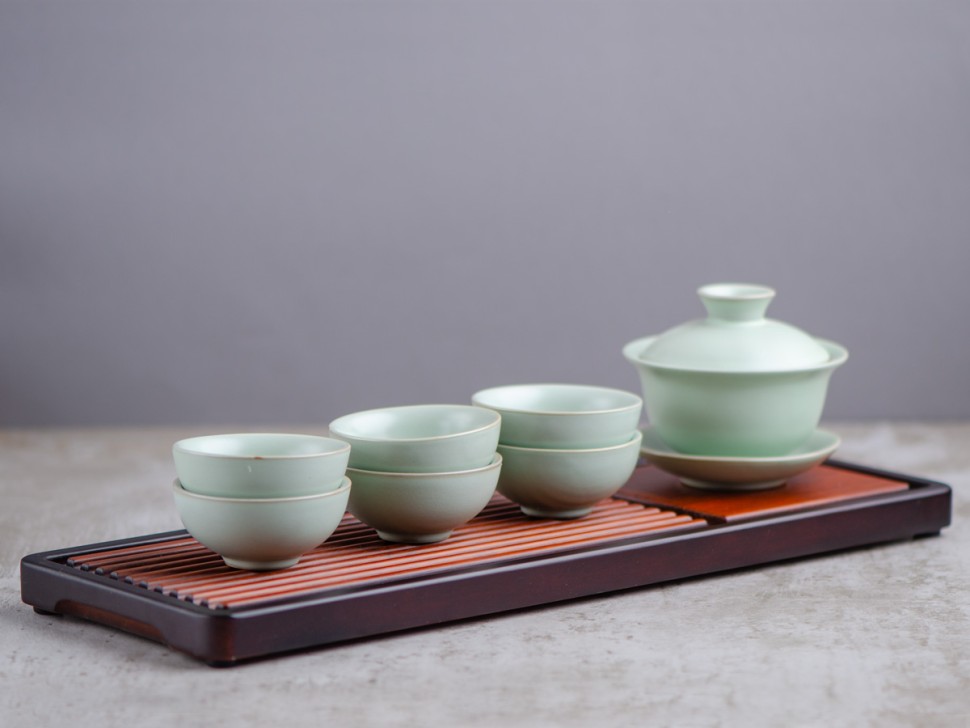 Набор посуды #163, керамика Жу Яо, 9 предметов