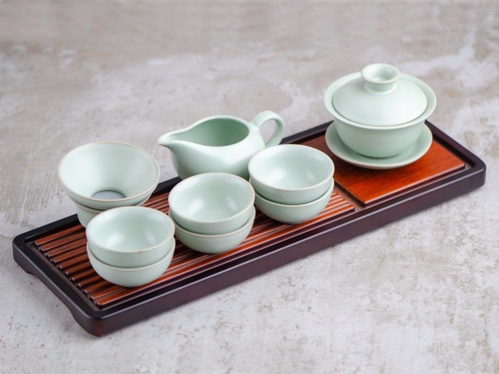 Набор посуды #163, керамика Жу Яо, 9 предметов