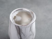 Матешница (калабас, калебас) #447, "Белый мрамор" металлический с крышкой 300 мл.