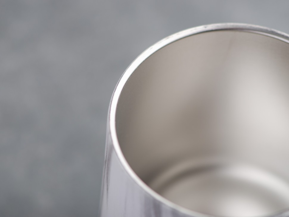 Матешница (калабас, калебас) #447, "Белый мрамор" металлический с крышкой 300 мл.