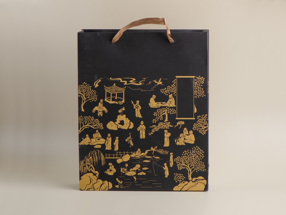 Подарочная коробка для блина + пакет # 105, металл, 24х24х4 см.