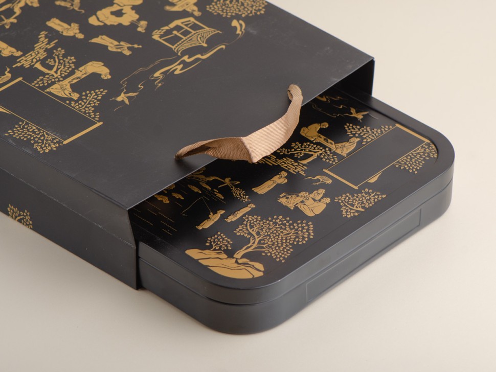 Подарочная коробка для блина + пакет # 105, металл, 24х24х4 см.