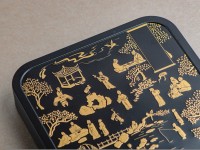 Подарочная коробка для блина + пакет # 105, металл, 24х24х4 см.