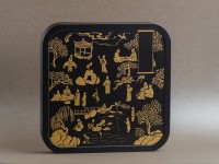 Подарочная коробка для блина + пакет # 105, металл, 24х24х4 см.