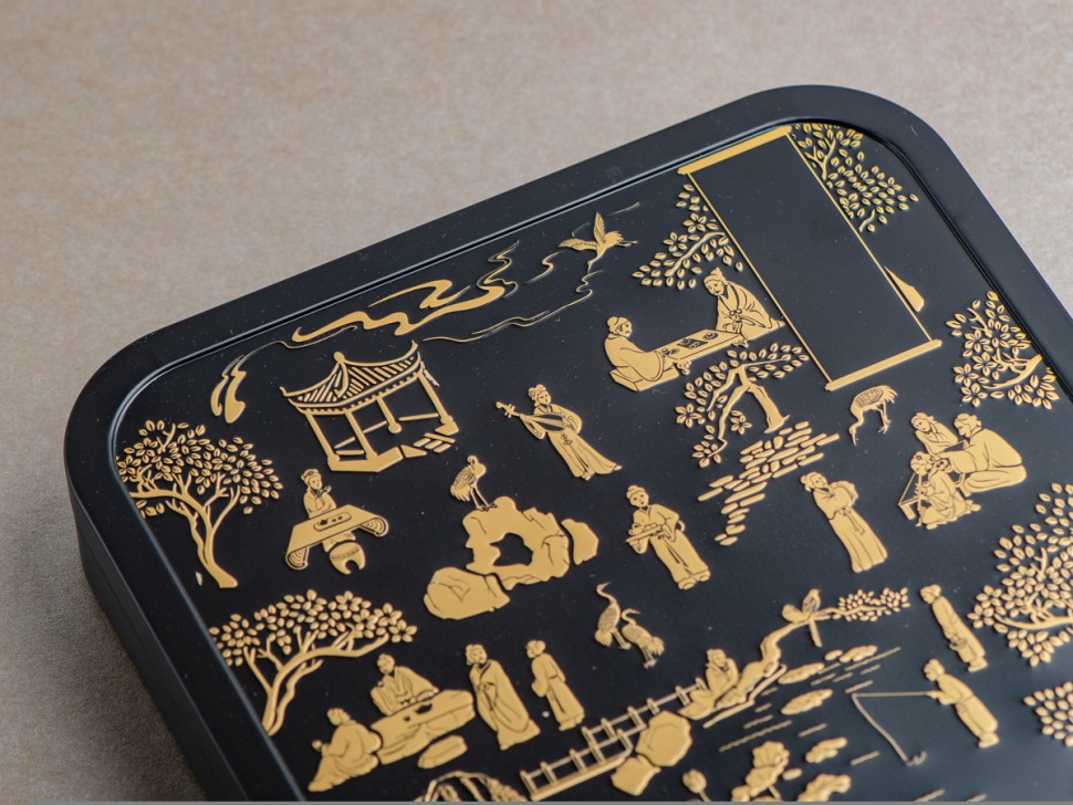 Подарочная коробка для блина + пакет # 105, металл, 24х24х4 см.