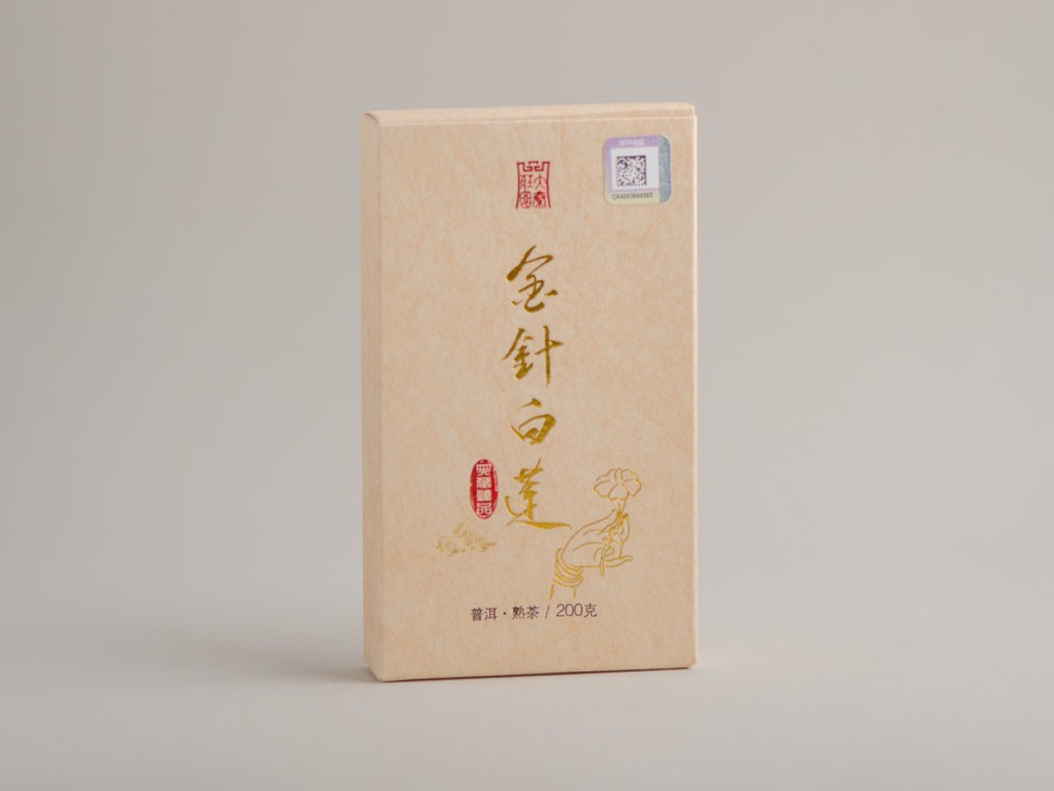 Шу пуэр "Белый Лотос с Золотыми Иглами", Юн Чжень, 2023 г., 200 г.