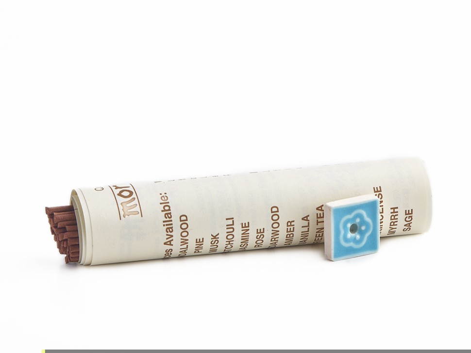 Японское благовоние Morning Star Myrrh (Мирра), 50 штук, подставка