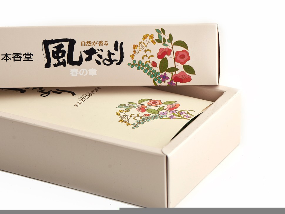 Японское благовоние Kazedayori Spring (болгарская роза, слива, сакура, лилия), 370 штук