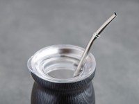 Матешница (калабас, калебас) #449, "Графит" металлический с крышкой 250 мл.