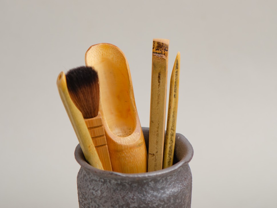 Инструменты для чайной церемонии #11, бамбук, 6 предметов