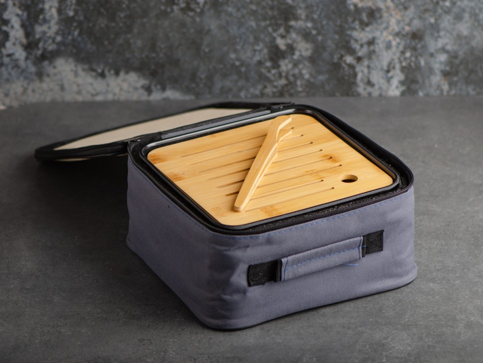 Набор посуды походный (Набор для чайной церемонии) #121, фарфор, 9 предметов.