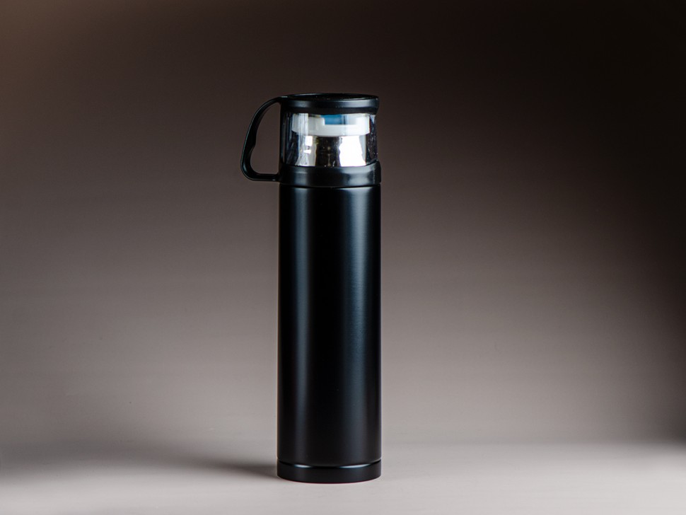 Термос с кружкой #75, черный, 500 мл.