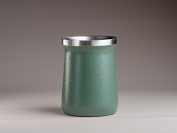 Матешница (калабас, калебас) #452, "Зеленый" металлический 250 мл.