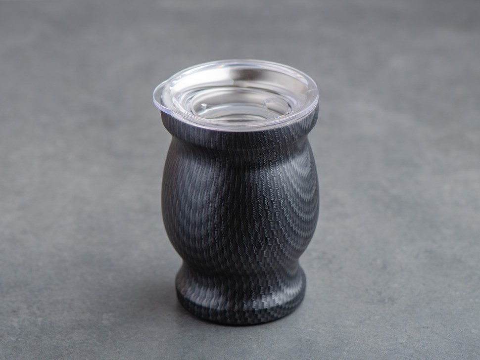 Матешница (калабас, калебас) #449, "Графит" металлический с крышкой 250 мл.