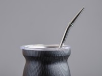 Матешница (калабас, калебас) #449, "Графит" металлический с крышкой 250 мл. Матешница (калабас, калебас) #449, "Графит" металлический с крышкой 250 мл.