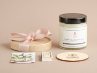 Ароматическая свеча с деревянным фитилем "Розовые кристаллы сахара" 200 мл.