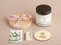 Ароматическая свеча с деревянным фитилем "Розовые кристаллы сахара" 200 мл.