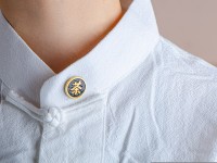 Значок-пин "Чайная Почта", латунь, 1,5 см., (черный)